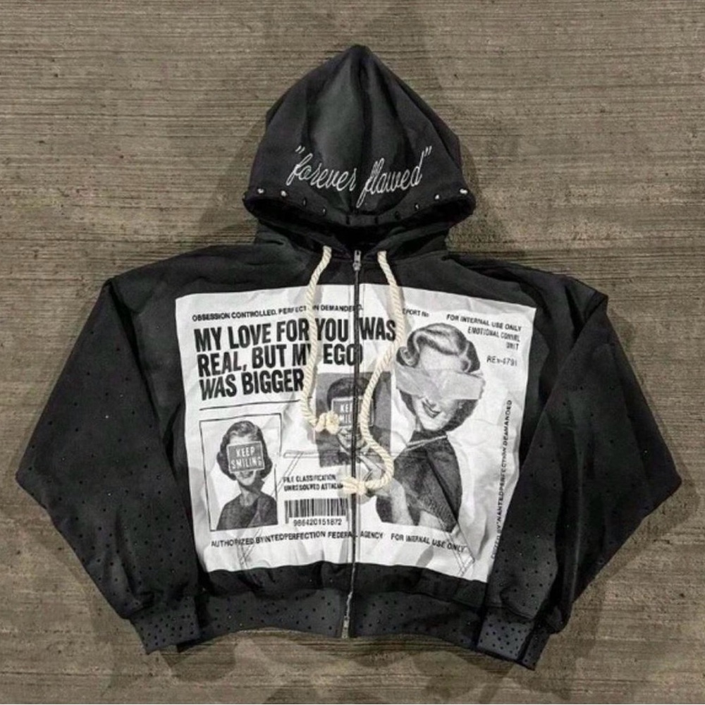 Black Graphic Kids Jacket